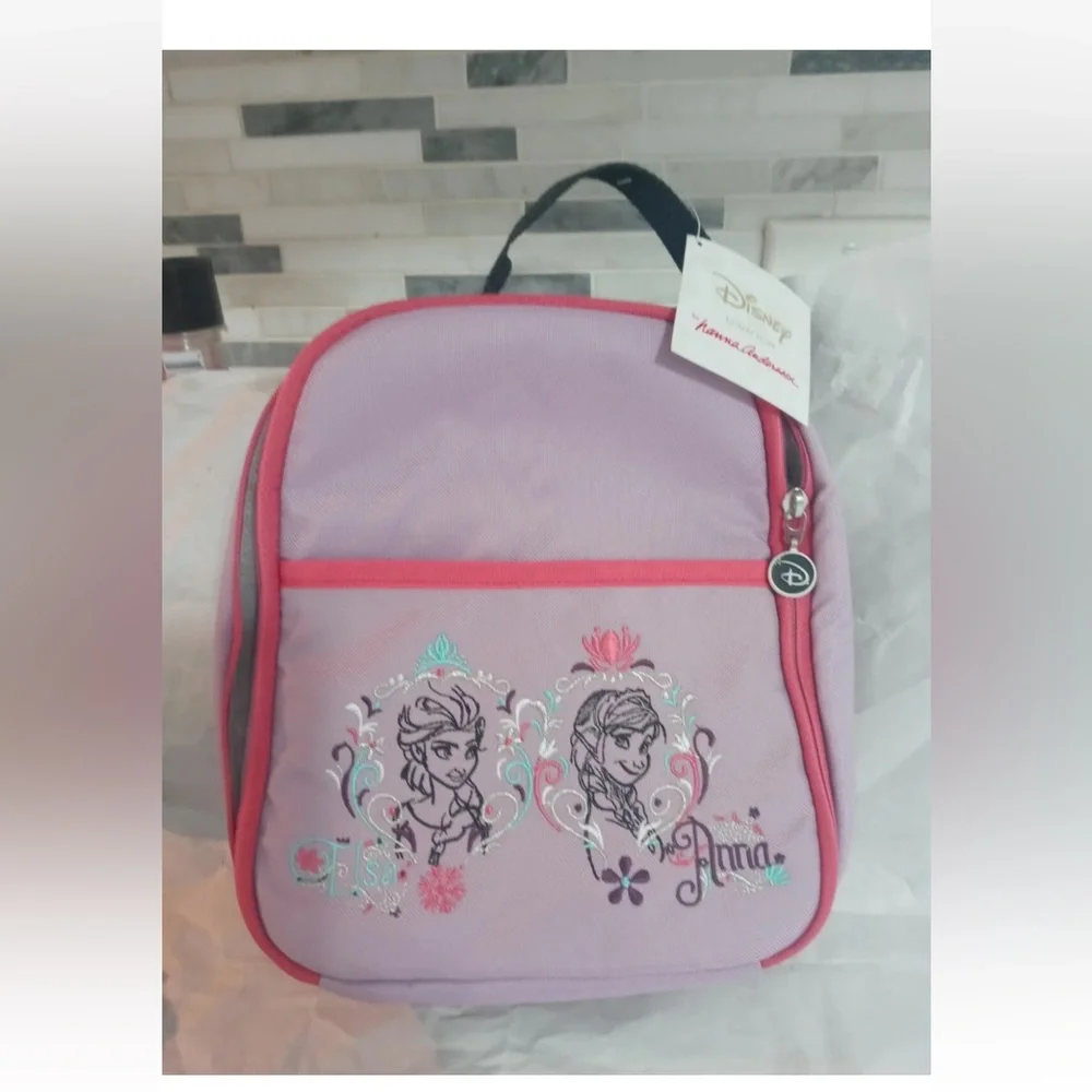 Disney x Hanna Anderrson Embroidered elsa anna zip around insulated lunch bag